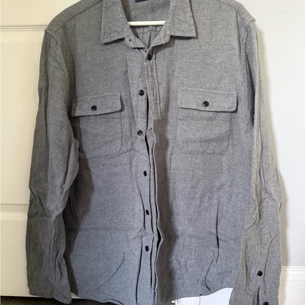 Lucky Brand Charcoal Button-Up Shirt Jacket